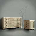 Elegant Off White Console Cabinet and Side Cabinet with Drawers for Entryway Storage