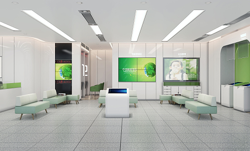 Modern Bank Hall Postal Savings Postal Savings Bank of China Postal Savings Bank of China Business Hall Cash Area ATM Self-service Bank 3d model