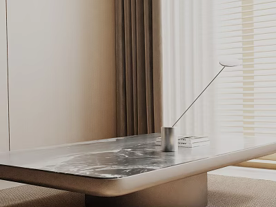 Modern Living Room Sofa Coffee Table Set With Marble Top And Metal Base 3d model
