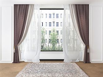 Modern Curtain Fabric Curtain 3d model