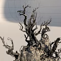 Unique Sculptural Arbor With Twisted Dry Branches On Rocky Base