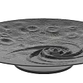 Elegant Round Black Wall Decor Featuring Spiral Design And Crater Textures 3d model