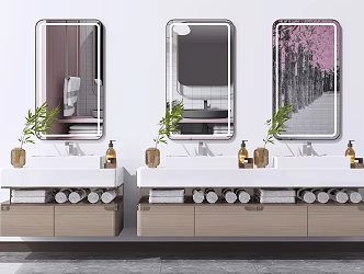 Modern sink bathroom cabinet combination 3d model