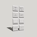 Switch socket panel combination 3d model