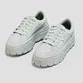White Sneakers With Thick Sole Stylish Fashionable Casual Comfortable Shoes