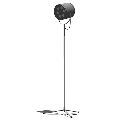 Modern Black Floor Lamp with Adjustable Tall Stand and Minimalist Shade Design 3d model