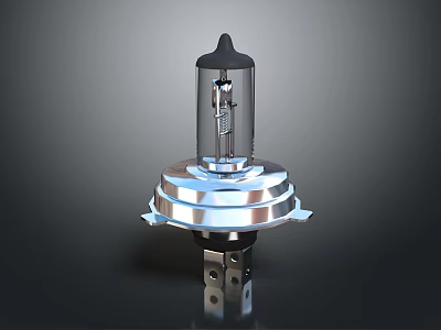 High Quality Automotive Car Headlight Bulb With Metal Base And Glass Housing 3d model