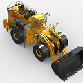 Yellow Heavy Duty Functional Vehicle With Large Bucket And Wheels For Mining Operations