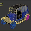 Vintage Blue Open Top Car With Black Roof Classic Design And Retro Style
