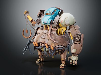 Modern game character mechanical monster machine dinosaur mechanical dinosaur 3d model