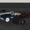 Three Sleek Convertible Sports Cars Parked On Open Asphalt Ground With Stylish Designs
