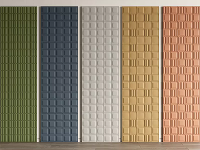 Modern Interior Wall Panels With Various Colors And Textured Design Options 3d model