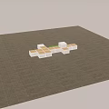 Modular Outdoor Structure With White Cubes Wooden Panels And Green Grass Area