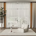 Modern Curtain Window Screen 3d model