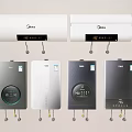 Midea Daily Appliances Collection Showcasing Water Heaters And Purifiers With Digital Displays