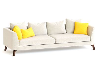 modern double sofa leisure sofa 3d model