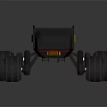 Futuristic Concept Car with Large Tires Red Seats and Open Structure Design