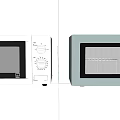 Various Design Kitchen Microwave Ovens With Different Colors And Control Panels 3d model