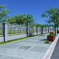 Standard section of pavement sidewalk 3d model