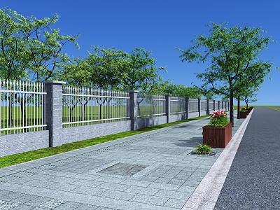 Standard section of pavement sidewalk 3d model