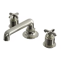 Chrome Plated Widespread Faucet with Two Cross Handles and Classic Design for Bathroom