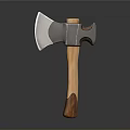 High Quality Axe Tool With Metal Head And Wooden Handle Design 3d model