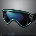 Stylish Modern Goggles With Blue Frame And Reflective Colorful Lenses For Daily Use