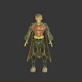 Cartoon Superhero Character Wearing Red Top Green Pants And Yellow Belt With Green Gloves And Cape
