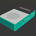 Teal Colored Retro Radio With Mesh Speaker Front And Control Knobs