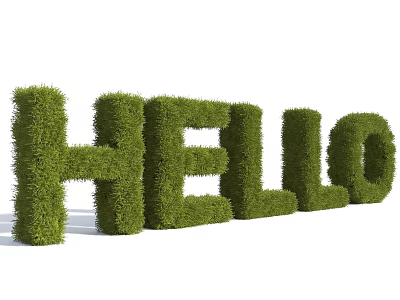 Landscape word HELLO plant wall hello plant word shrub word plant word shrub word shrub word shrub word sketch word hedge 3d model