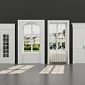 White Double Doors With Windows And Exterior View Of House Green Plants