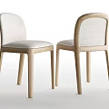 Light Colored Dining Chairs With Wooden Frame And Upholstered Seat Backrest