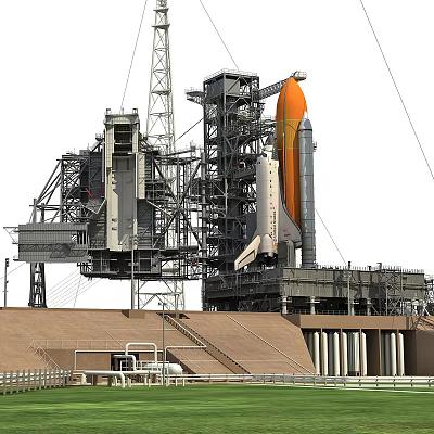 Modern Rocket Launch Site Rocket Launch Site 3d model