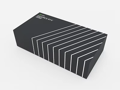 NVIDIA GeForce RTX Graphics Card Black Packaging With Diagonal Stripes Design 3d model