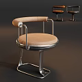 Modern Round Upholstered Single Chair With Polished Metal Frame For Luxury Contemporary Home Lounge Space