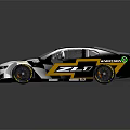 Chevrolet Race Car With Black Yellow Stripes And Streamlined Body Design