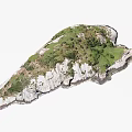 Scenic Rocky Island Landscape With Lush Green Vegetation And Natural Rock Formations
