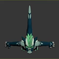 Game Movie Anthropomorphic Cat Character With Blue White Fur Glowing Green Accents Modern 3D Design