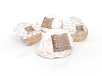 Traditional Architecture Models With Tile Roofs Wooden Windows And Stone Walls 3d model