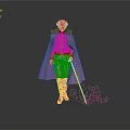 Woman in white outfit with pink cloak and silver boots holding staff with pink glow