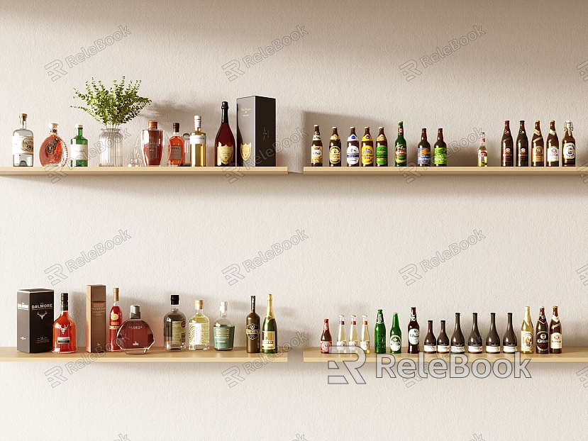 Modern Wine Wine Cabinet Ornaments Wine Bottle model