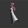 Pink Haired Anime Character With Green Accessory Long White Coat And Outstretched Arms