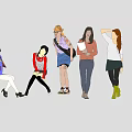 Many characters 3d model