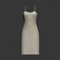 Elegant White Sling Dress With Slim Fit Silhouette And Minimalist Design