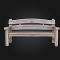 Outdoor Wooden Bench with Armrests and Curved Backrest for Garden Patio Natural Style Furniture