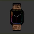 Stylish Smart Watch With Colorful Display And Blue Orange Strap Design
