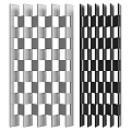 Modern Partition Design With Geometric Grid Pattern In Black White And Gray Tones 3d model