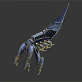 Detailed Blue Mechanical Sci Fi Creature With Winged Body And Multiple Legs 3d model