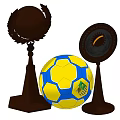 Quality Sports Equipment Featuring Trophy Soccer Ball and Plaque for Athletic Achievements