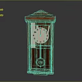 Vintage Wooden Mantel Clock With Glass Door Round Dial And Pendulum